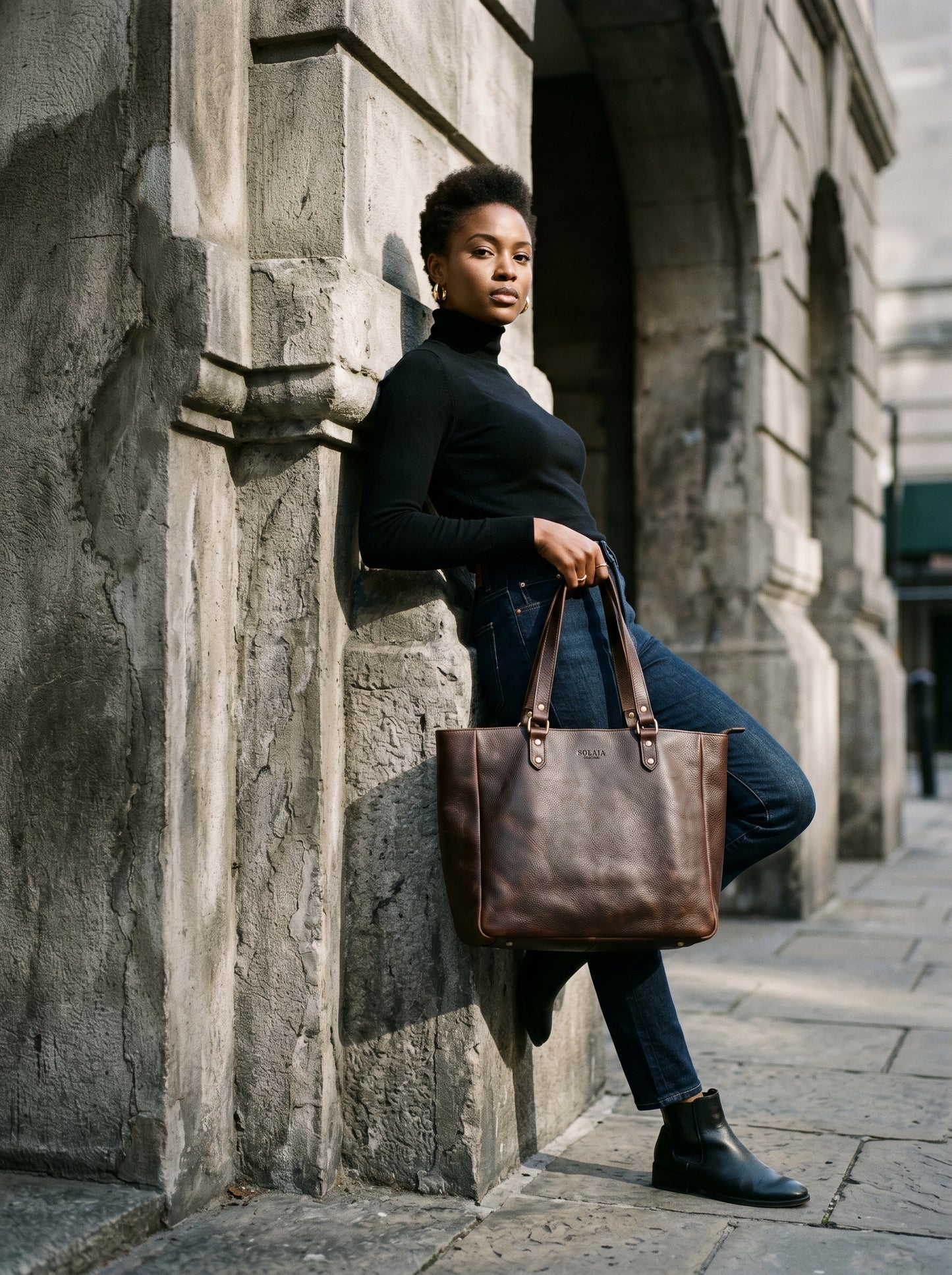 Black&brown mix Shoulder Bag